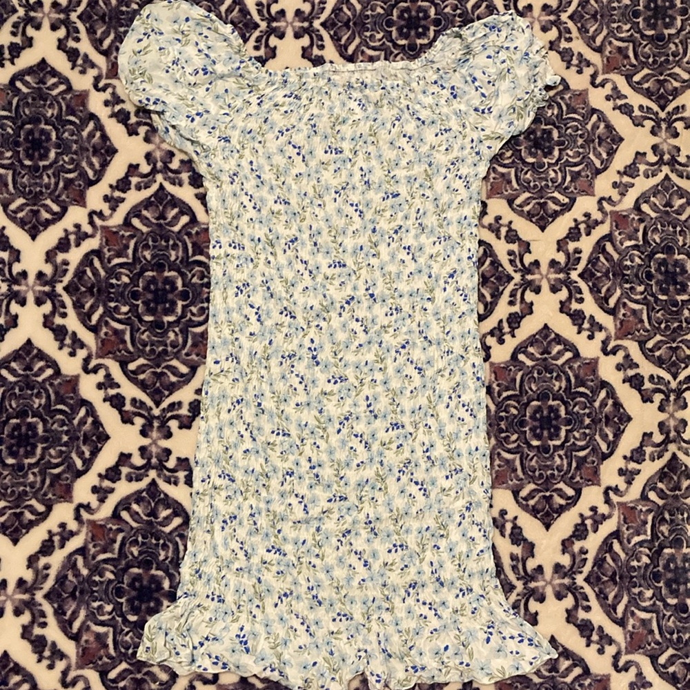 dark and light blue flower dress
